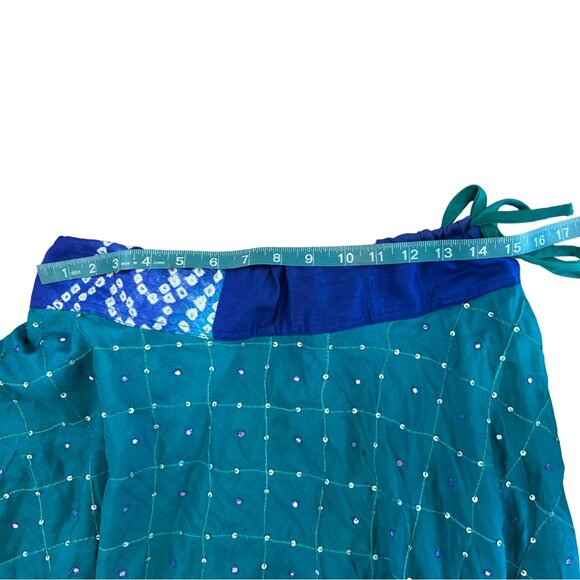 Vintage Beaded Mirror Full Sari Skirt Size Medium - Picture 6 of 6